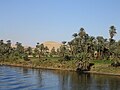 Utsikt over Nilen fra en cruisebåt, mellom Luxor og Aswan i Egypt