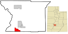 Location in Piute County and the state of Utah.