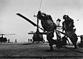 UH-1E Hueys on USS Iwo Jima in January 1967.