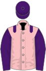 Pink, purple epaulets, sleeves and cap