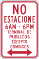 R7-3b No parking except Sundays and Holidays (alternative)