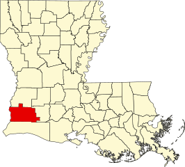 Locatie van Calcasieu Parish in Louisiana