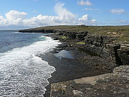 Low cliffs on the east coast