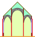 Pseudobasilica quae dicitur, navi media supra naves laterales posita, sed sine claristorio
