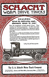 1918 Schacht Worm Drive Trucks advertisement