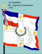 Drapeau du 1er bataillon du 50e régiment d'infanterie de ligne de 1791 à 1793