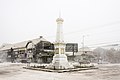 Tugu Yogyakarta saat erupsi Gunung Kelud tahun 2014