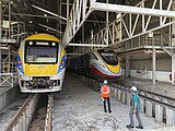 Class 91 and 93 at Batu Gajah Railway Depot