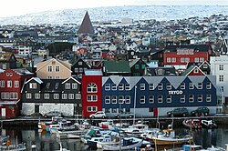 Vista parcial da área central de Tórshavn.