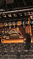 Underside of the suspended roof at the Ryōgoku Kokugikan, note the hidden lights. The roof is usually raised up to the ceiling, and only lowered for sumo matches.