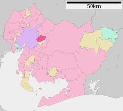 Location of Nisshin in Aichi Prefecture