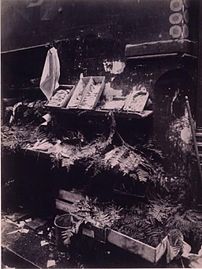 Poissonnier à l'angle de la rue Daubenton, photo d'Eugène Atget (1910).