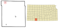 Location within Clark County and Kansas