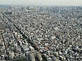 Skytree Tokyo, uitzicht vanaf het tweede observatieplatform (450m)