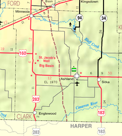 KDOT map of Clark County (legend)