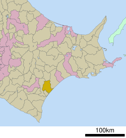 Location of Toyokoro in Hokkaido (Tokachi Subprefecture)