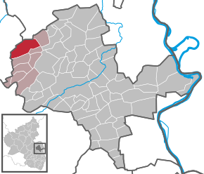 Poziția Wöllstein pe harta districtului Alzey-Worms