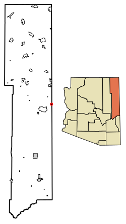 Location of Lupton in Apache County, Arizona.