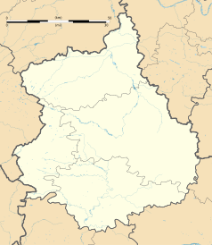 Mapa konturowa Eure-et-Loir, w centrum znajduje się punkt z opisem „Courville-sur-Eure”