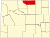 State map highlighting Sheridan County