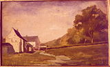 Rouge-Cloître near Brussels, oil 22,5 cm-13,7 cm.