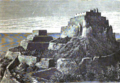 Illustration de la forteresse de Paramonga dans le livre de Charles Wiener de 1880 Pérou et Bolivie. Récit de voyage.