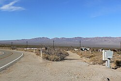 View of Ivanpah, with the Ivanpah Mountains in the distance