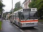 Volvo B10M årsmodell 1989 med Wiima-kaross i Jyväskylä i Finland, hösten 2009