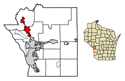 Location of Holmen in La Crosse County, Wisconsin.