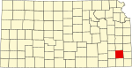 State map highlighting Neosho County