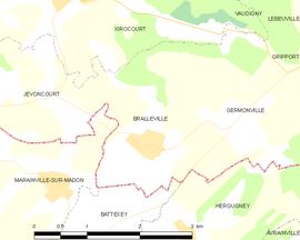 Mapa obce Bralleville