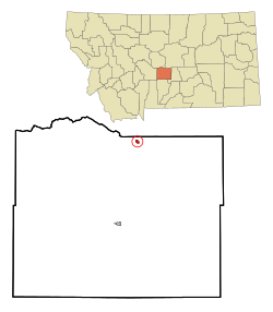 Location of Judith Gap, Montana