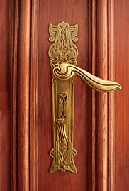 Jugendstil door handle in Berlin (c. 1900)