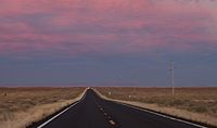 Driving south on AZ 87, from Winslow to Strawberry.