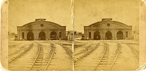 Central of Georgia Roundhouse, circa 1876.