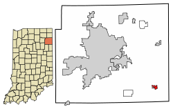 Location of Monroeville in Allen County, Indiana.