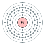 Electron shells of tungsten (2, 8, 18, 32, 12, 2)