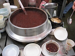 Patjuk sold by a street vendor in Busan, South Korea