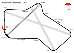 The Silverstone circuit in early 1975