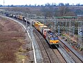 Image 61Freight train with shipping containers in the United Kingdom (from Transport)