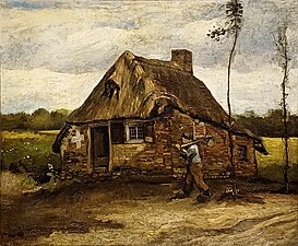 Vincent van Gogh Cabin with farmer