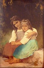 Les Petites Amies, William Bouguereau (1898). Reproduction en couleur, 1900, Braun, Clément et Cie.