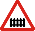 Railway crossing with gate or barrier