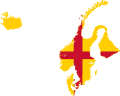 Flag map of the Kalmar Union (1500)