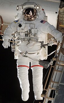 An Enhanced Mobility Unit suit from the US' NASA Space Shuttle missions