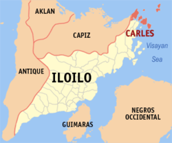 Map of Iloilo with Carles highlighted