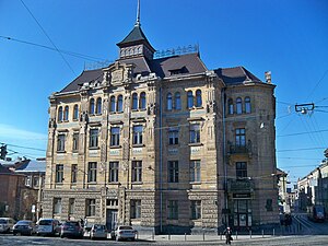 Dnister credit society building in Lviv by Ivan Levynskyi (1905–06)