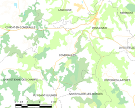 Mapa obce Combrailles