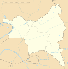 Mapa konturowa Sekwana-Saint-Denis, w centrum znajduje się punkt z opisem „Bondy”