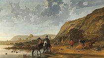 Rivierlandschap met ruiters (Aelbert Cuyp, ca. 1655)